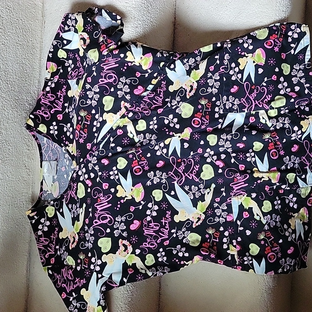 Tinkerbell Be Mine Medium Scrub top